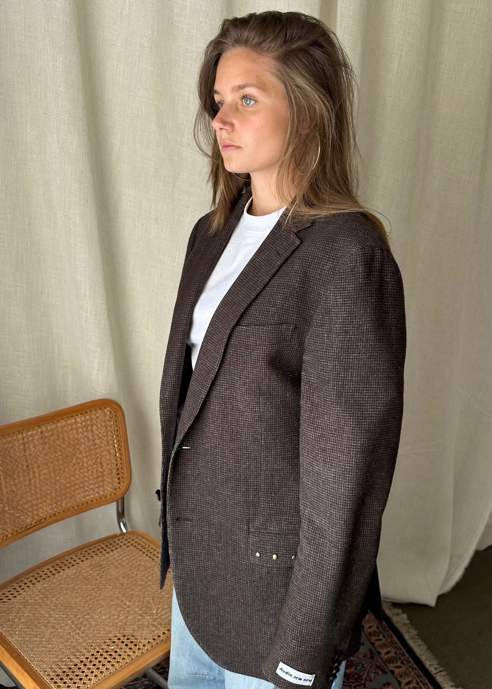 Stud Blazer Brown