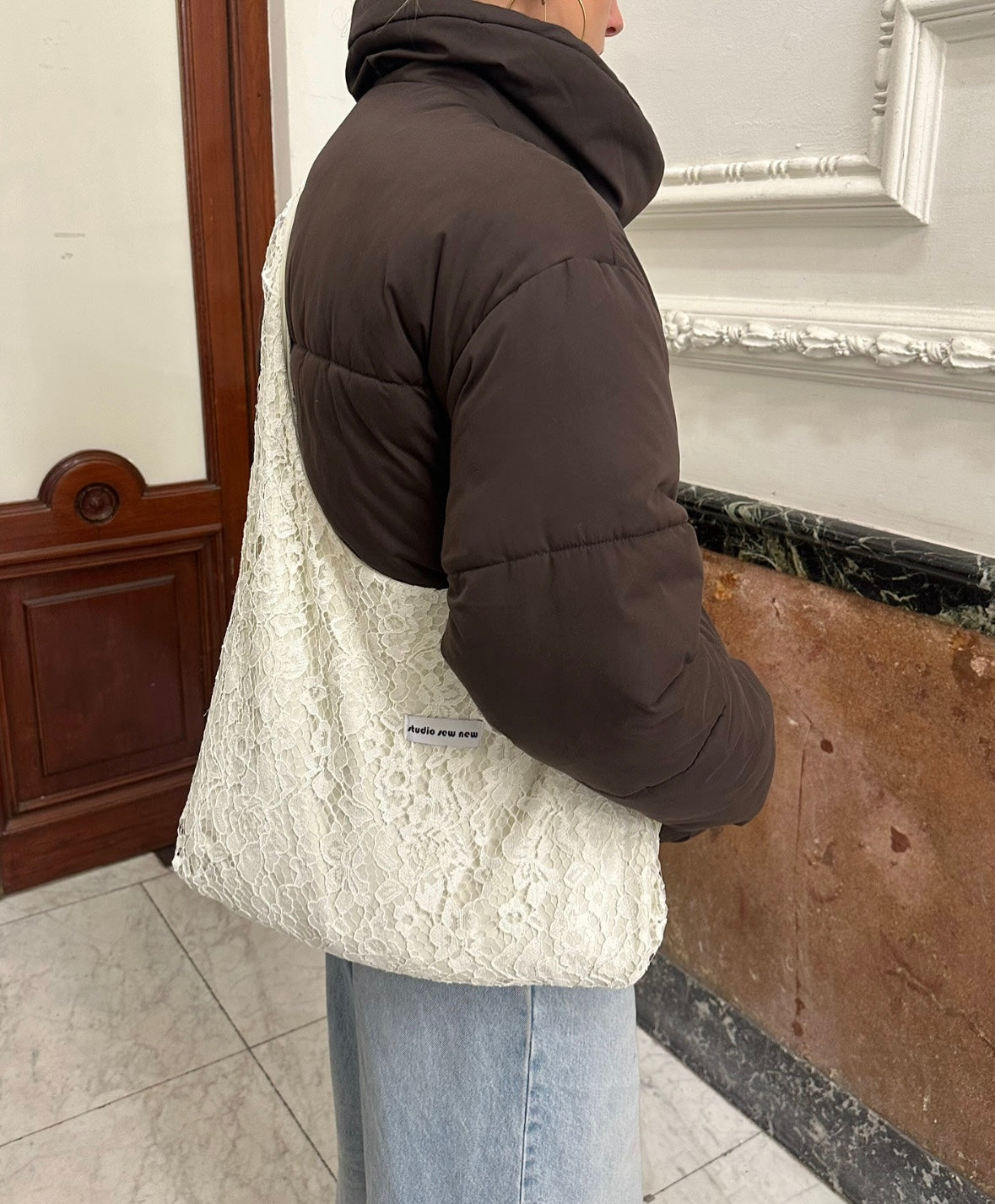 Lace Crossbody Shopper