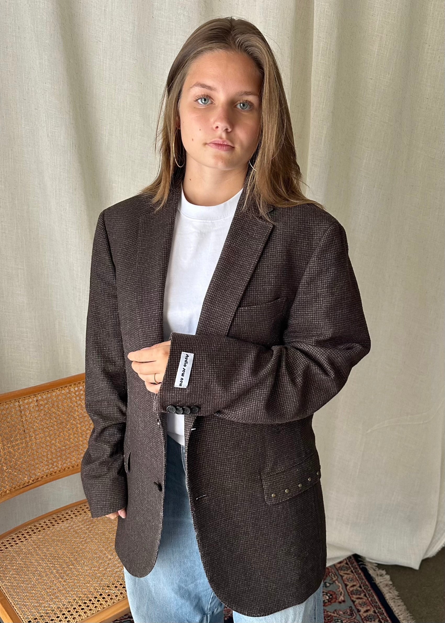 Stud Blazer Brown