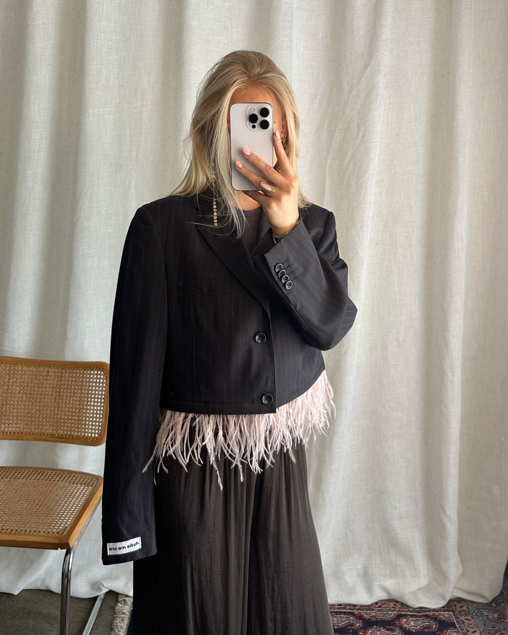 Feather Blazer Striped